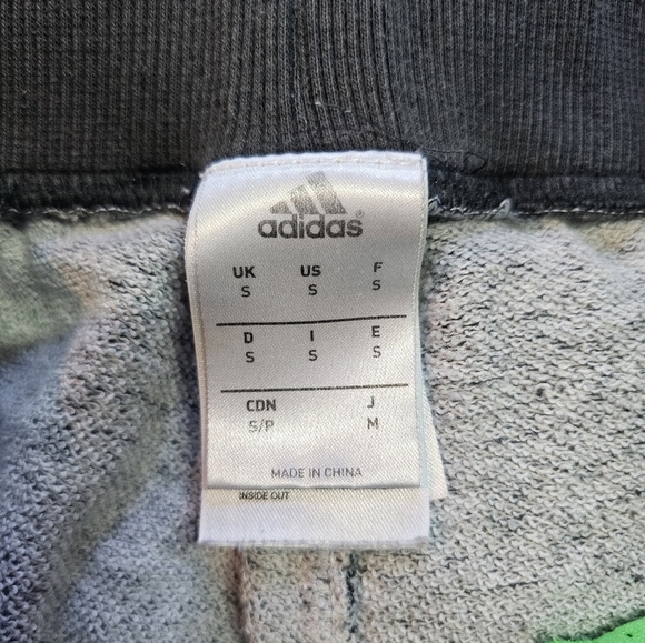 Adidas Women’s Jogger Sweatpants Small Gray Heather Neon Green Zip Pockets - Picture 5 of 12